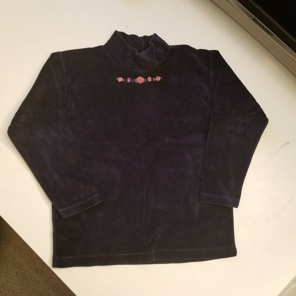 2 for 25! Blue Velvet Pink Flower Girl Long Sleeve - Picture 1 of 6